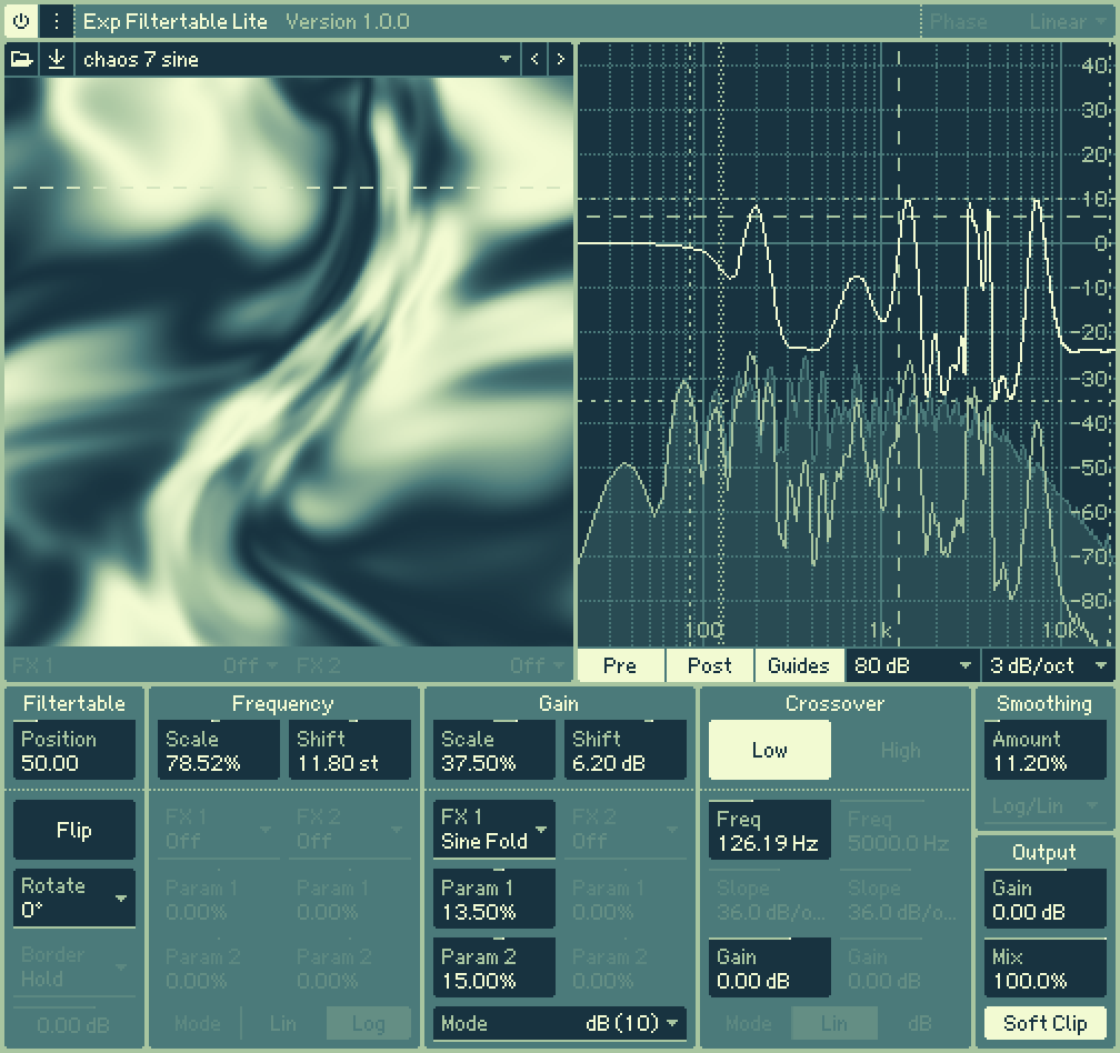 Exp Filtertable Lite interface